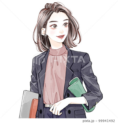 スーツの女性①のイラスト素材 [99941492] - PIXTA