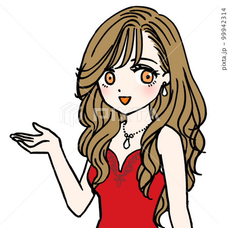 紹介する赤いドレスのキャバ嬢 紹介する赤いドレスのキャバ嬢 99942314