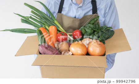 箱詰めされた新鮮野菜｜野菜の宅配サービス　イメージ 99942796