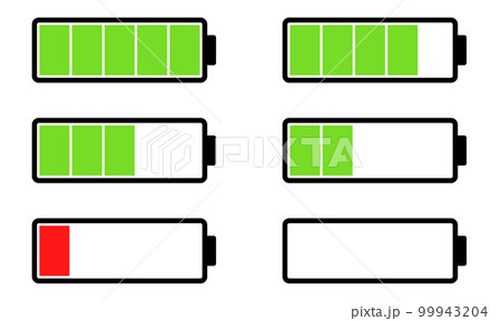 いろいろなバッテリー残量のアイコンセット 99943204