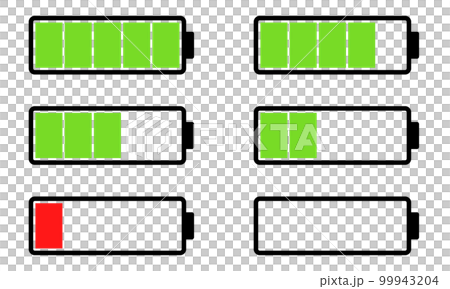 いろいろなバッテリー残量のアイコンセット 99943204