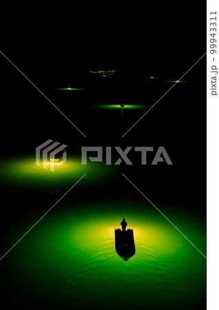 徳島_吉野川のシラスウナギ漁の絶景 99943311