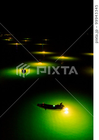 徳島_吉野川のシラスウナギ漁の絶景 99943345