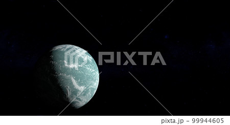 Hypothetical exoplanet Kepler 22b orbiting in the outer space 99944605
