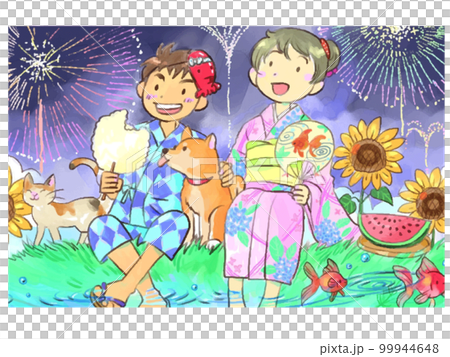 summer festival watercolor characters summer festival watercolor characters 99944648