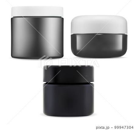 Jar for cosmetic cream. Plastic bottle vector mockup Jar for cosmetic cream. Plastic bottle vector mockup 99947304