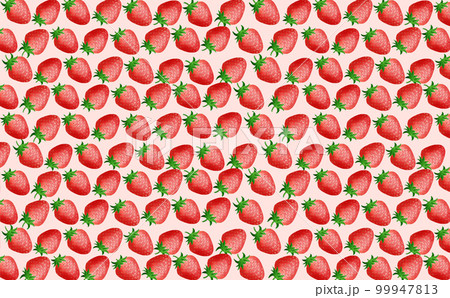 いちご・苺いっぱい  ピンク背景 イラスト素材 色違い・差分あり 99947813