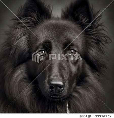 Ravishing realistic studio portrait of black groenedale on isolated background. 99948475