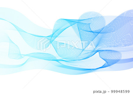 青のシンプルなラインウェーブ 99948599
