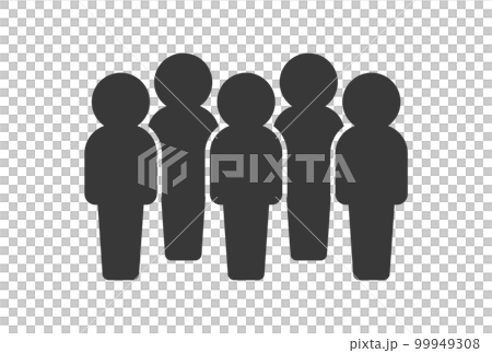 Icon/pictogram of five people standing - image of a team/group Icon/pictogram of five people standing - image of a team/group 99949308