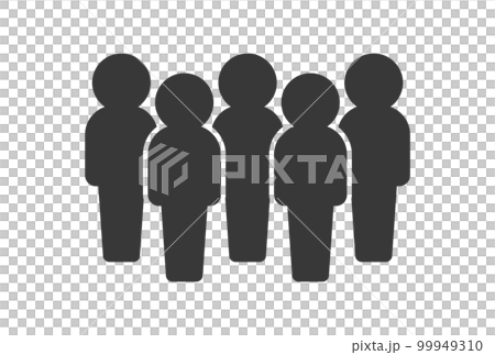 立っている5人の人のアイコン･ピクトグラム - チーム･集団のイメージ 99949310