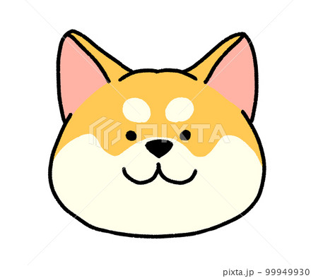 茶色い柴犬の顔アイコン 99949930