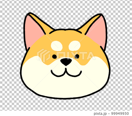 茶色い柴犬の顔アイコン 99949930