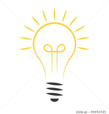 Light idea bulb, icon lamp lightbulb, electric solution glow think 99950585