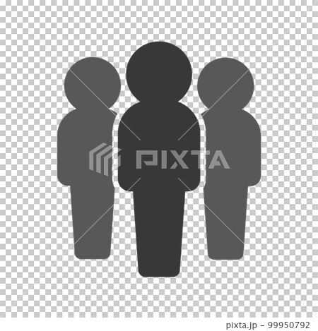 前列1人･後列2人の3人組のアイコン･ピクトグラム - リーダー･該当者のイメージ 99950792