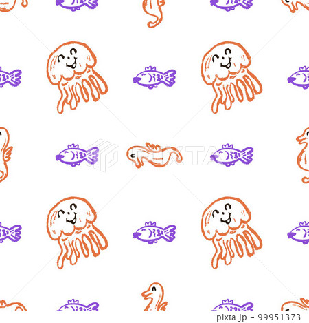 Seamless pattern. Children's drawings with wax crayons Seamless pattern. Children's drawings with wax crayons 99951373