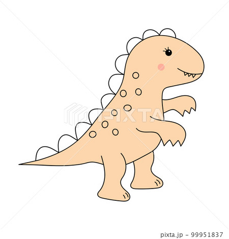 Cute baby dinosaur. Prehistoric character in doodle style. 99951837
