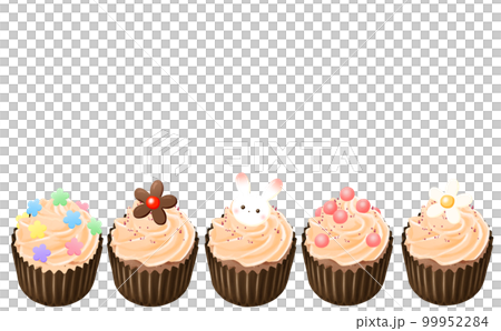 カップケーキ オレンジクリーム5種 白(透過)背景 イラスト素材 色違い・差分あり カップケーキ オレンジクリーム5種 白(透過)背景 イラスト素材 色違い・差分あり 99952284