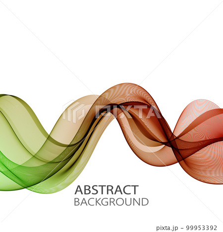 Abstract green red wave background, transparent...のイラスト素材 [99953392 ...