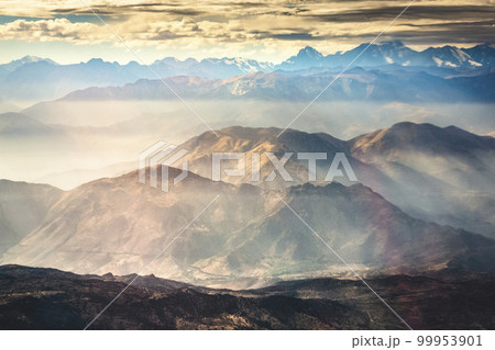 Atacama Desert dramatic volcanic landscape at Sunset, Chile, South America Atacama Desert dramatic volcanic landscape at Sunset, Chile, South America 99953901