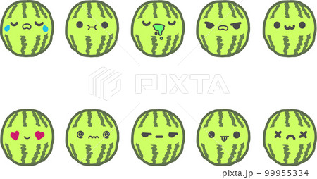 Watermelon whole cute expression 99955334