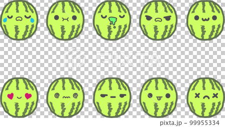 Watermelon whole cute expression 99955334