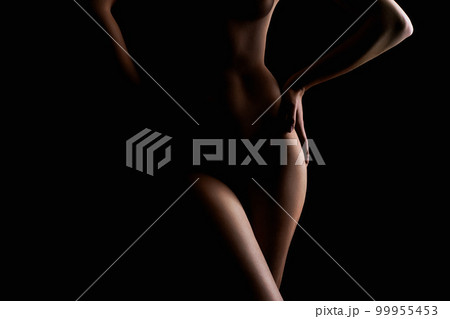 Nude Woman. Beautiful Sexy Naked Body Girl. Silhouette Nude Woman. Beautiful Sexy Naked Body Girl. Silhouette 99955453
