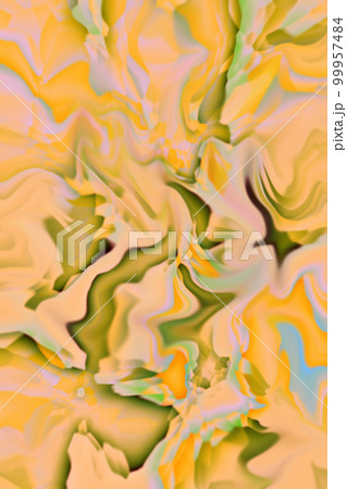 ピンクから山吹色、水色にグレーの混じるシワの寄った布のような砂漠迷彩柄テクスチャー。 99957484