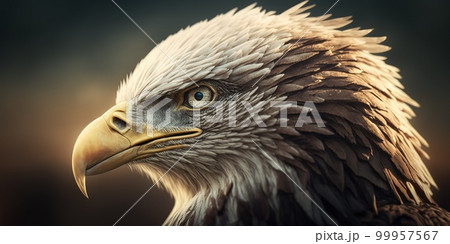 Eagle portrait on dark back. Generative Ai image 99957567