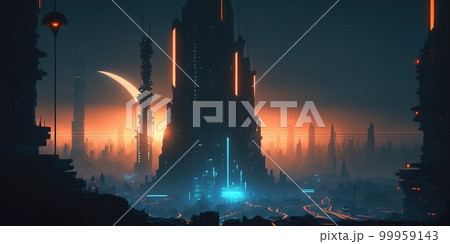 Neon city. Generative Ai image Neon city. Generative Ai image 99959143