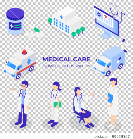 Medical isometric illustration set (medical workers, accessories, etc.) Medical isometric illustration set (medical workers, accessories, etc.) 99959567