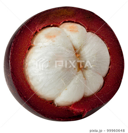 Ripe mangosteen fruit isolated on a white background Ripe mangosteen fruit isolated on a white background 99960648