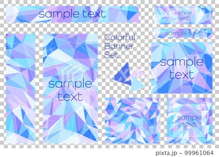 Banner set _ triangle mosaic _ blue 99961064