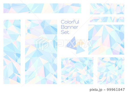 バナーセット_三角形モザイク_水色 99961847