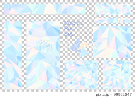 橫幅集_三角形馬賽克_淡藍色 99961847