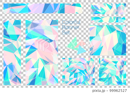 橫幅集_三角形馬賽克_柔和的顏色 99962527