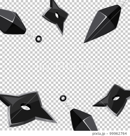 手裏剣とクナイのフレーム_忍者の道具_1:1 99962764