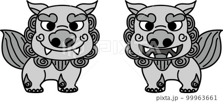 かわいい狛犬のイラスト 99963661