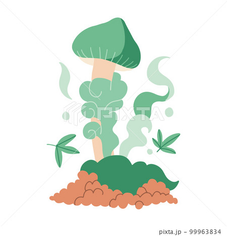 Organic cannabis and hallucinogenic mushroom isolated concept. Hand drawn flat vector illustration Organic cannabis and hallucinogenic mushroom isolated concept. Hand drawn flat vector illustration 99963834