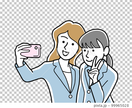 使用智能手機自拍的女商人 99965028