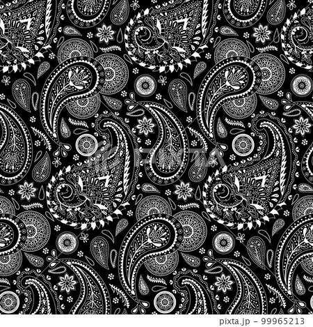 Paisley Ethnic Floral Hand Drawn Seamless Pattern 99965213