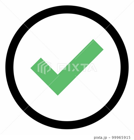Check marks, Tick marks, Accepted, Approved, Yes, Correct, Ok, Right Choices, Task Completion, Voting. - vector mark symbols in green. Isolated icon. 99965915