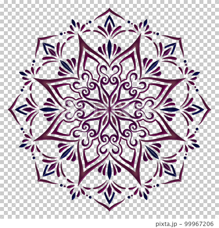 深紫色紋身般的幾何圖案曼陀羅 99967206