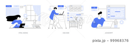 Front end development abstract concept vector illustrations. Front end development abstract concept vector illustrations. 99968376