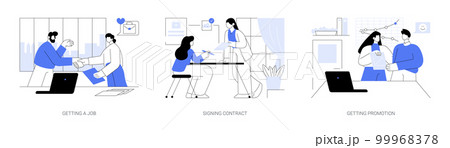 Career growth abstract concept vector illustrations. 99968378
