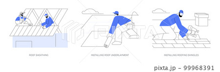 Private house roofing abstract concept vector illustrations. 99968391