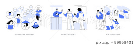 Leaving a country abstract concept vector illustrations. Leaving a country abstract concept vector illustrations. 99968401