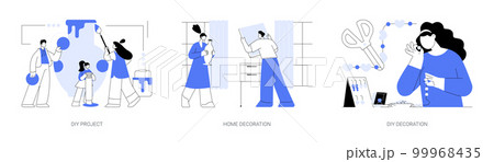 Family house decor abstract concept vector illustrations. Family house decor abstract concept vector illustrations. 99968435