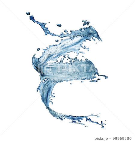 blue water splash isolated on white background 99969580