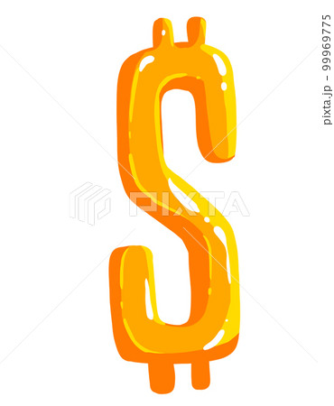Money dollar symbol icon financial revenue cash abstract hand painting drawing illustration 99969775